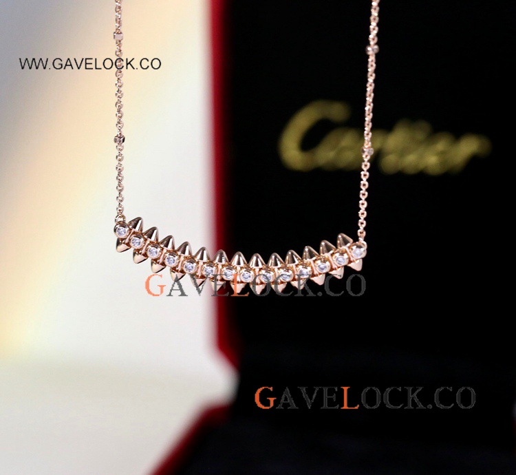 Clone Cartier Clash Rose Gold Necklace with Diamond